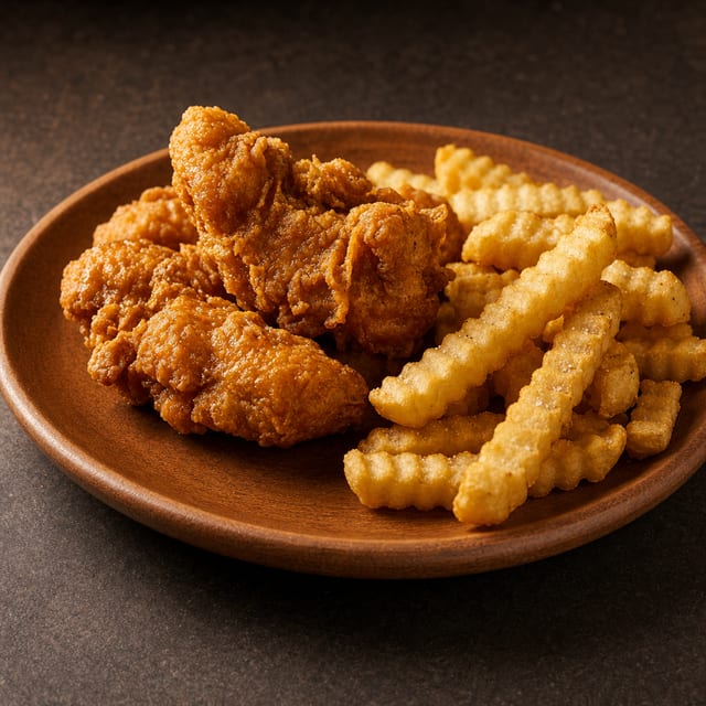 Chicken Strips with Fries.