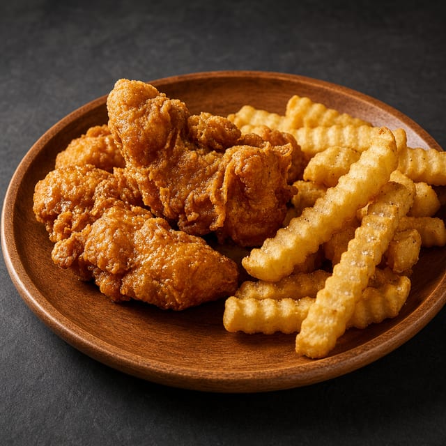 Chicken Strips with Fries.